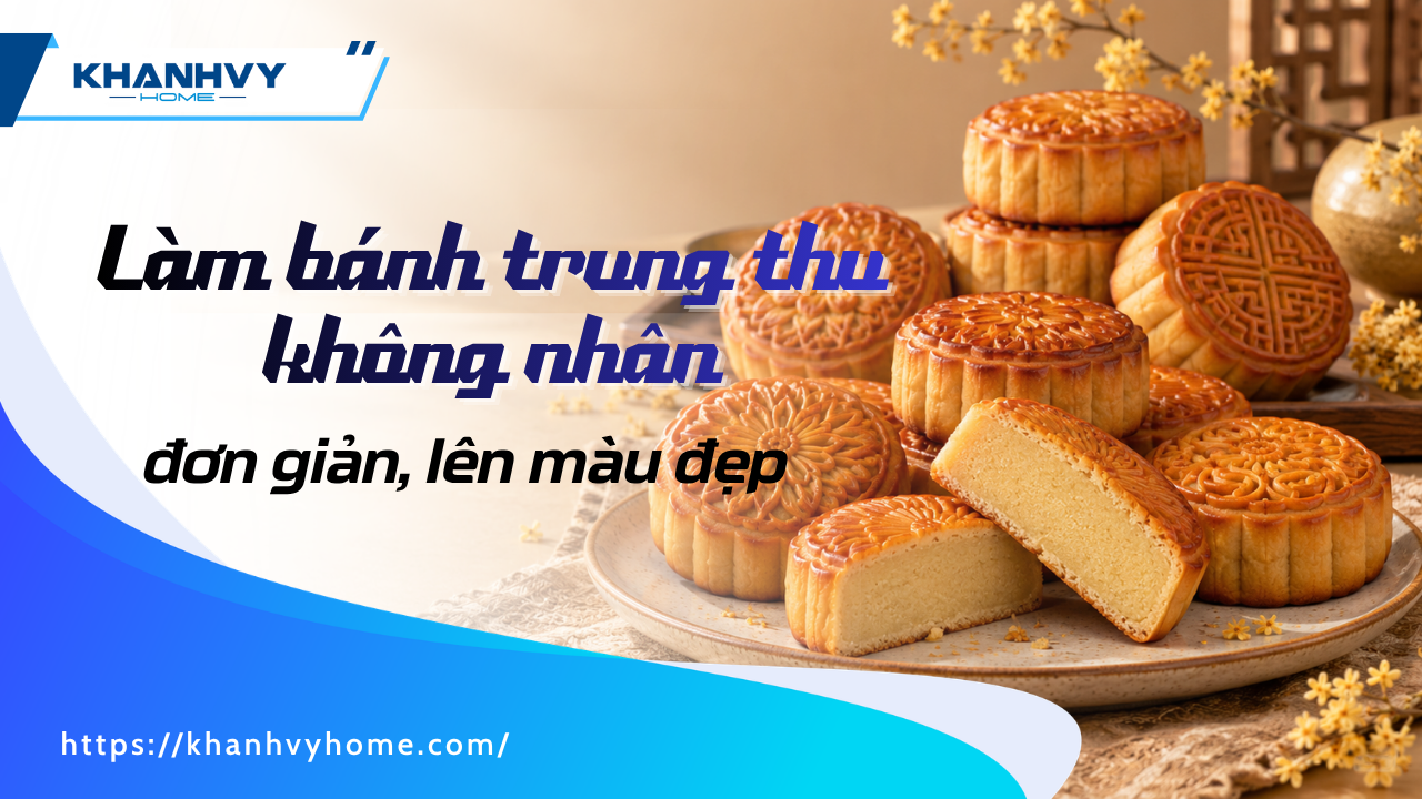 Cách làm bánh trung thu không nhân đơn giản, lên màu đẹp