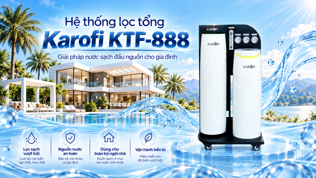 Hệ thống lọc tổng Karofi KTF-888 có tốt không? Phân tích chi tiết trước khi lắp đặt