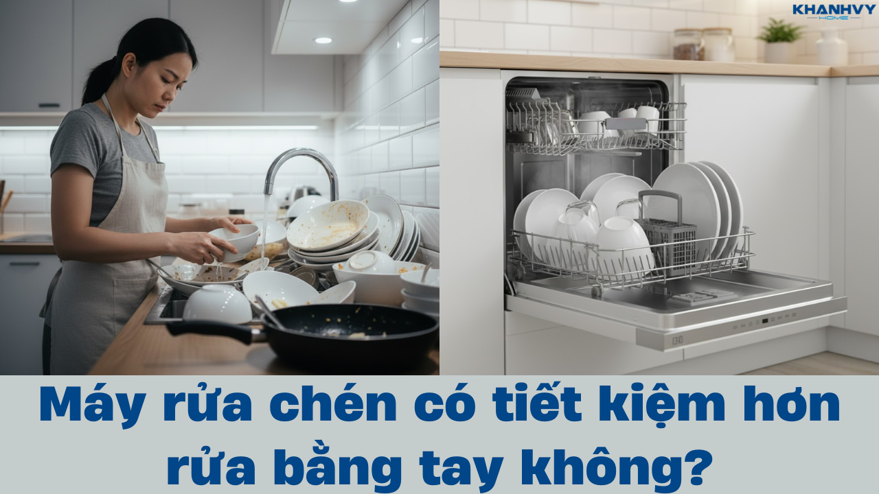 Máy rửa chén có tiết kiệm hơn rửa bằng tay không?