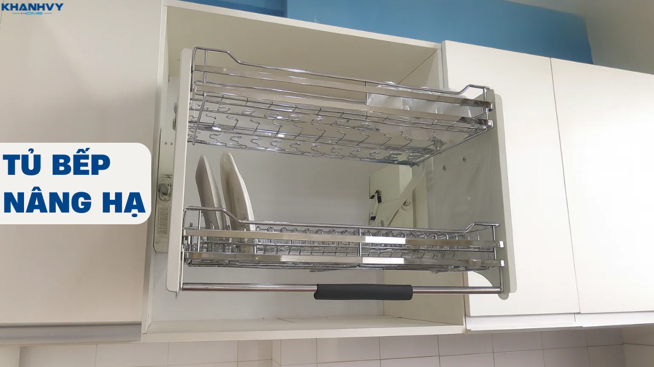 Tủ bếp nâng hạ: Giải pháp tiện nghi cho gian bếp hiện đại