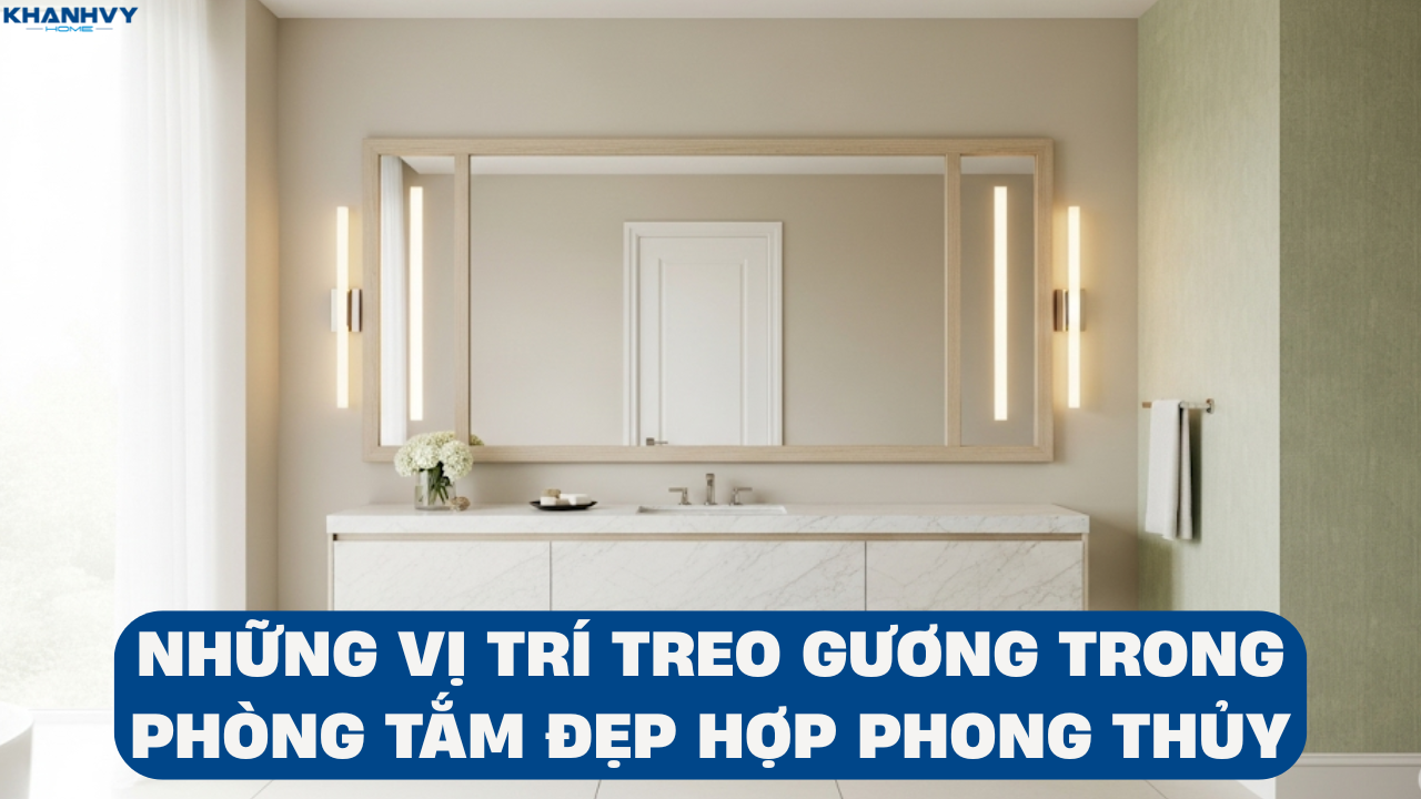 Những vị trí treo gương trong phòng tắm đẹp, hợp phong thủy