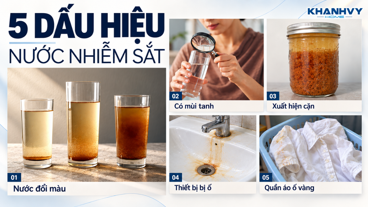 5 dấu hiệu nhận biết dễ thấy khi nước giếng nhiễm sắt
