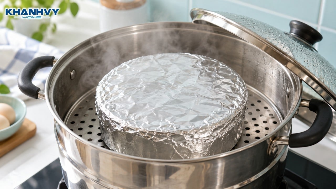 Bọc kín bánh trước khi hấp