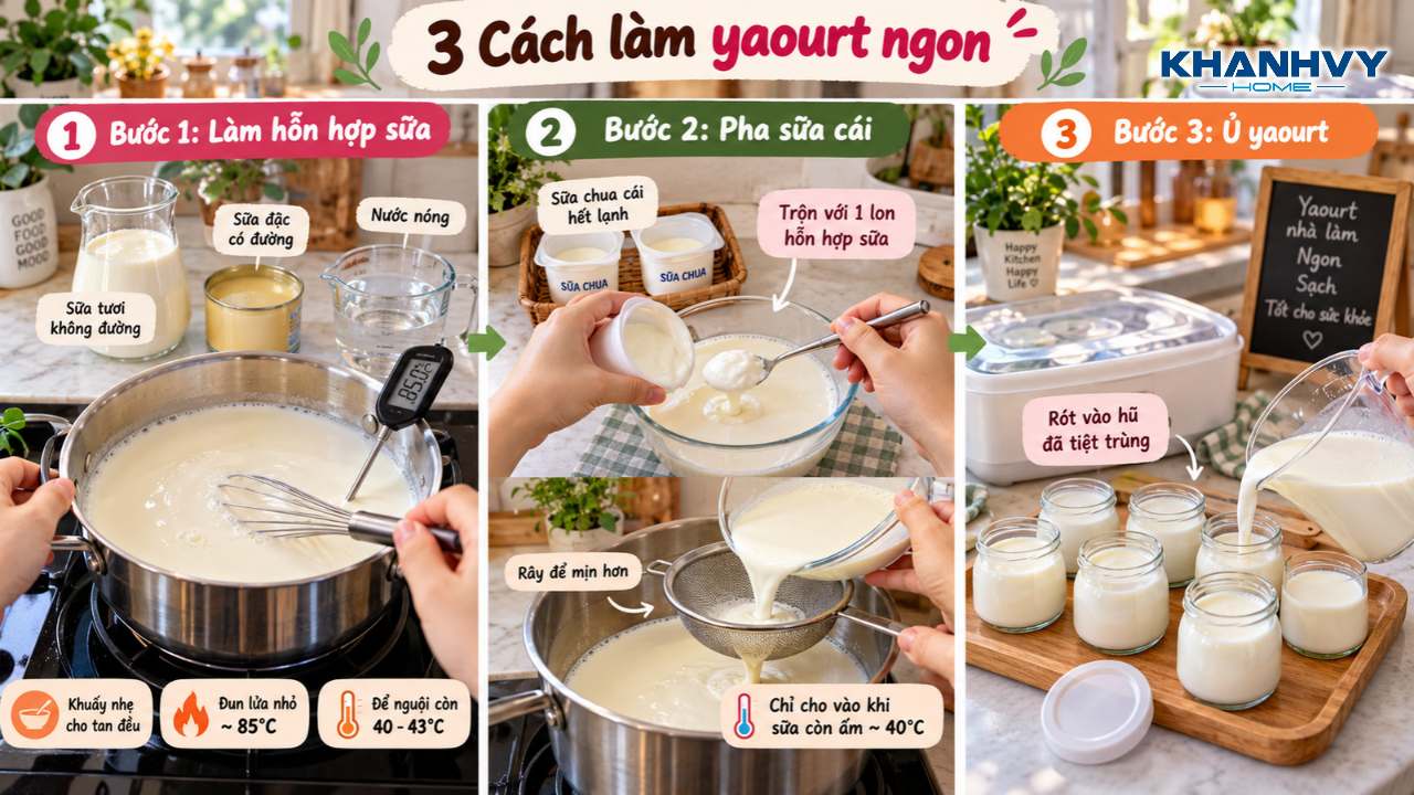 3 bước đơn giản làm yaourt ngon tại nhà