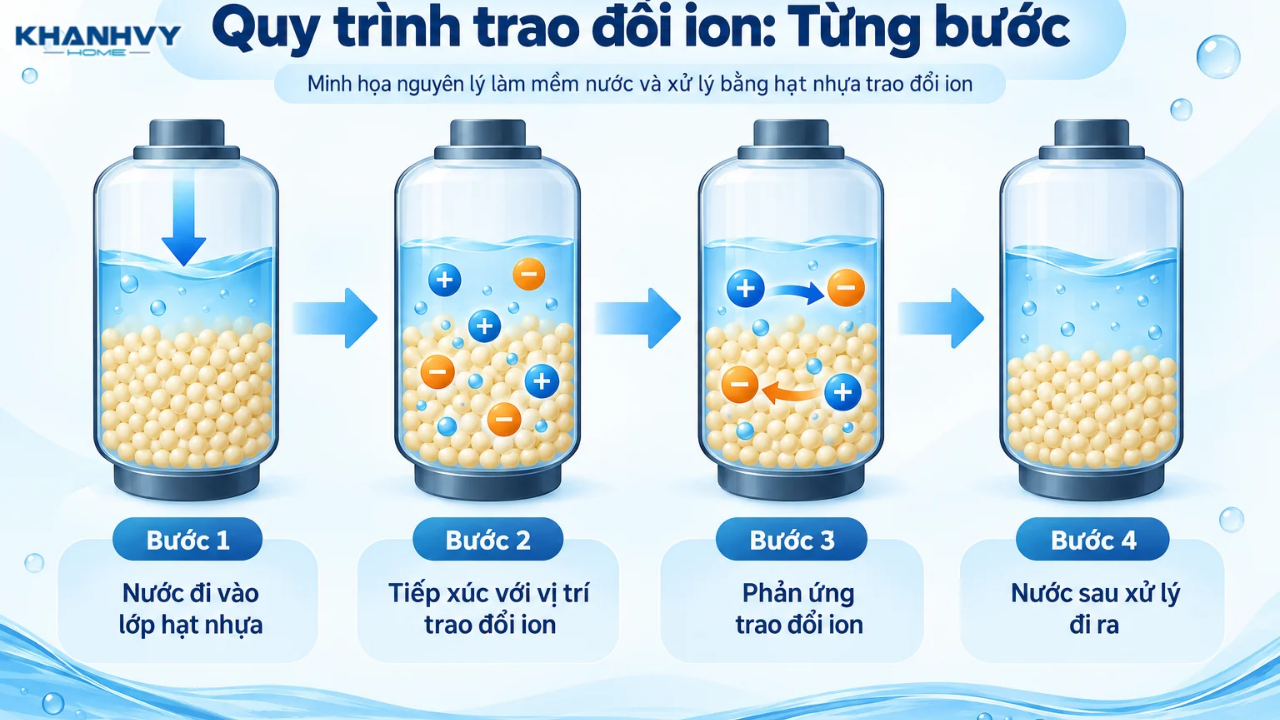 Trong xử lý và lọc nước, trao đổi ion là một trong những phương pháp hiệu quả nhất để loại bỏ ion, tạp chất và chất rắn hòa tan khỏi nước