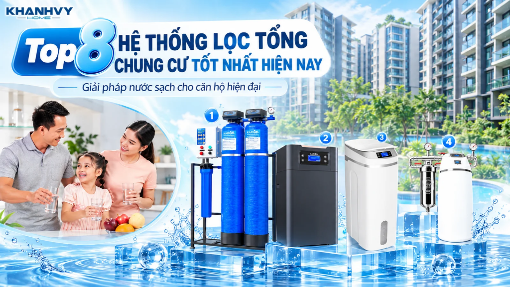 Hệ thống lọc tổng giúp cải thiện chất lượng nước sinh hoạt tại chung cư