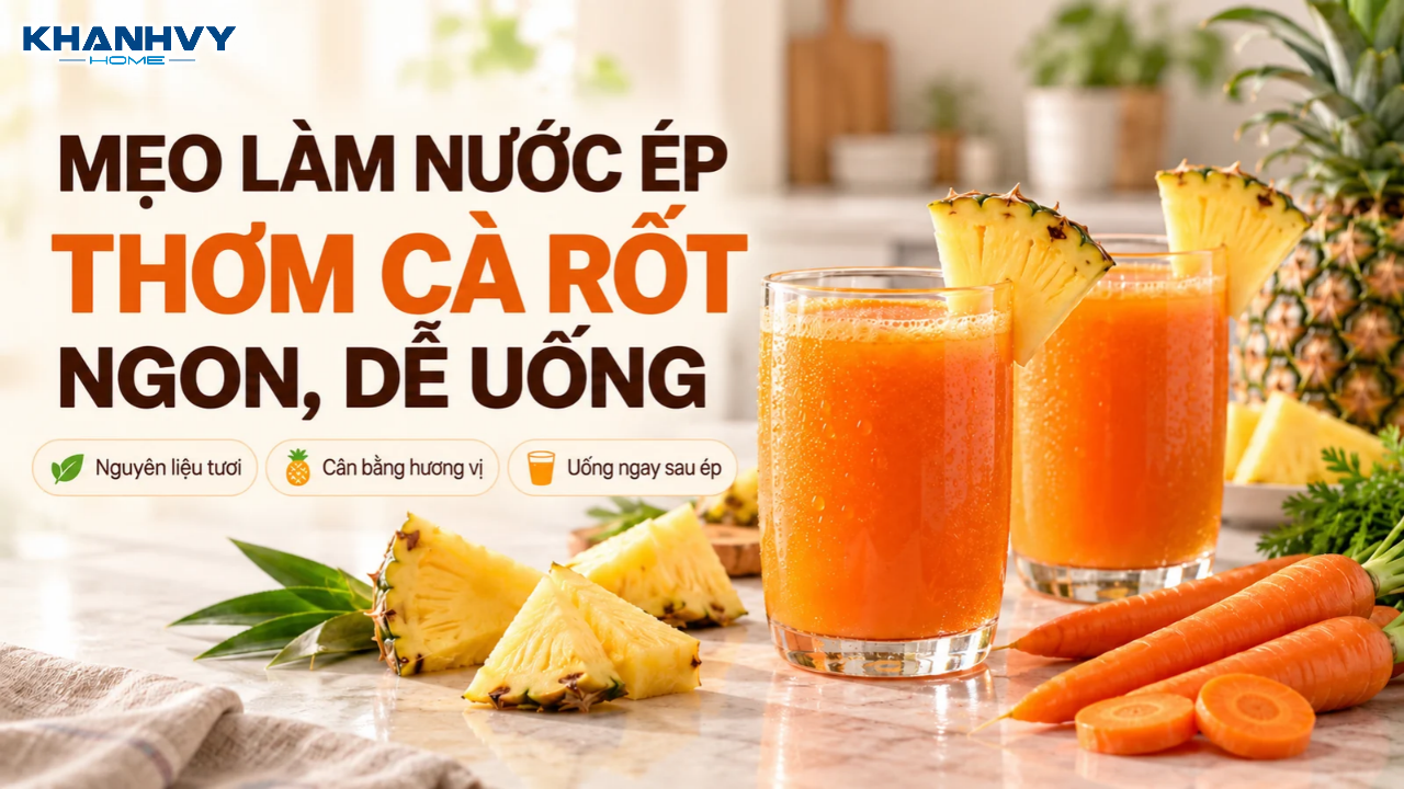 Mẹo làm nước ép thơm cà rốt ngon, dễ uống tại nhà