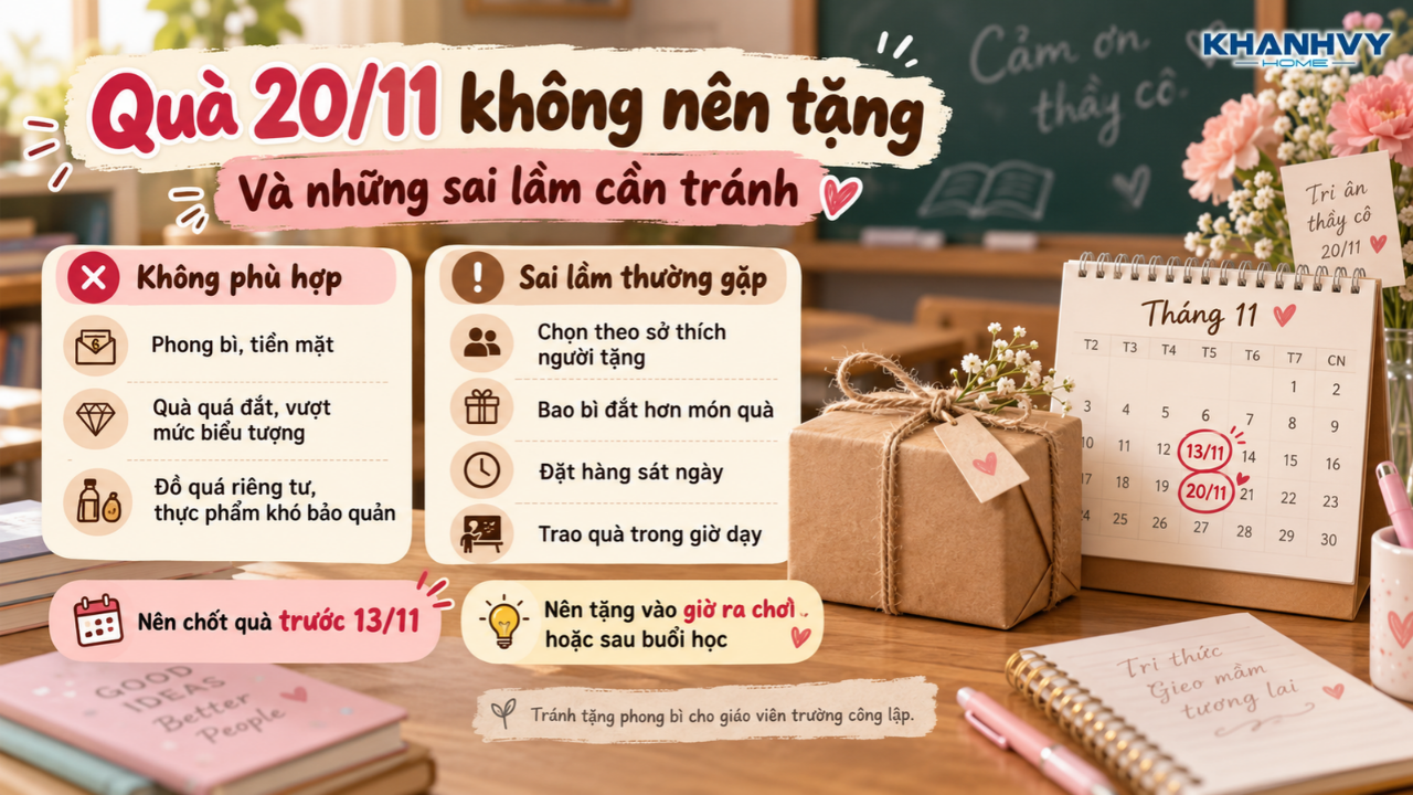 Tránh tặng phong bì, quà quá đắt hoặc chuẩn bị sát ngày lễ