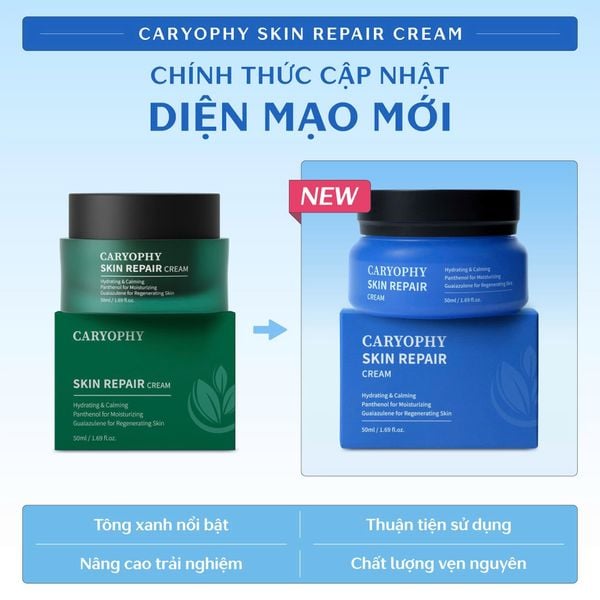 [THÔNG BÁO CHÍNH THỨC] Caryophy Cập Nhật Bao Bì Mới Cho Skin Repair Cream