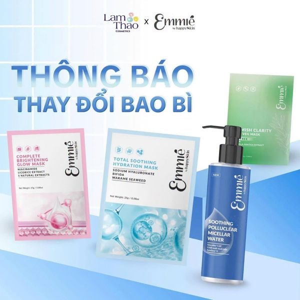[THÔNG BÁO] CẬP NHẬT BAO BÌ MỚI CÁC SẢN PHẨM EMMIÉ BY HAPPYSKIN