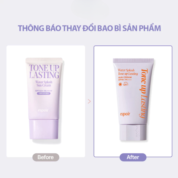 [THÔNG BÁO] Espoir Water Splash Lasting Tone Up Thay Đổi Diện Mạo Mới