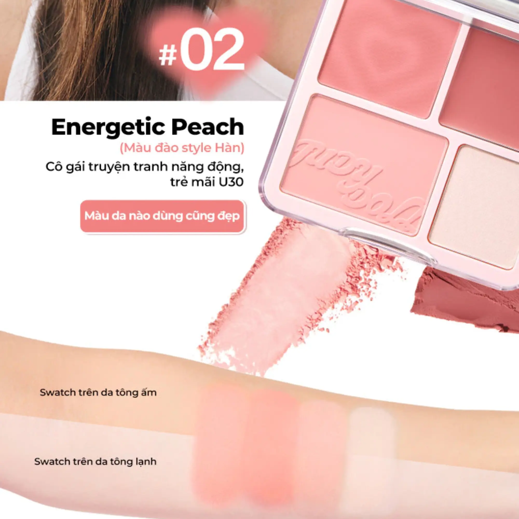 phấn má gồng 4 ô Judydoll