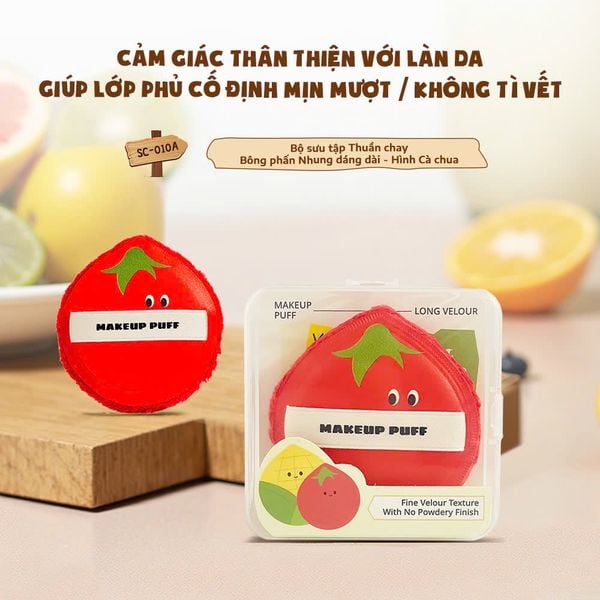 Bông Phấn Glorie Veggie Collection Long Velour Powder ( Kèm Hộp Đựng )