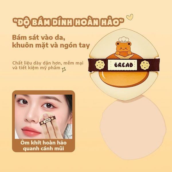 Set 2 Bông Phấn Cushion Glorie Bakery Collection Bread