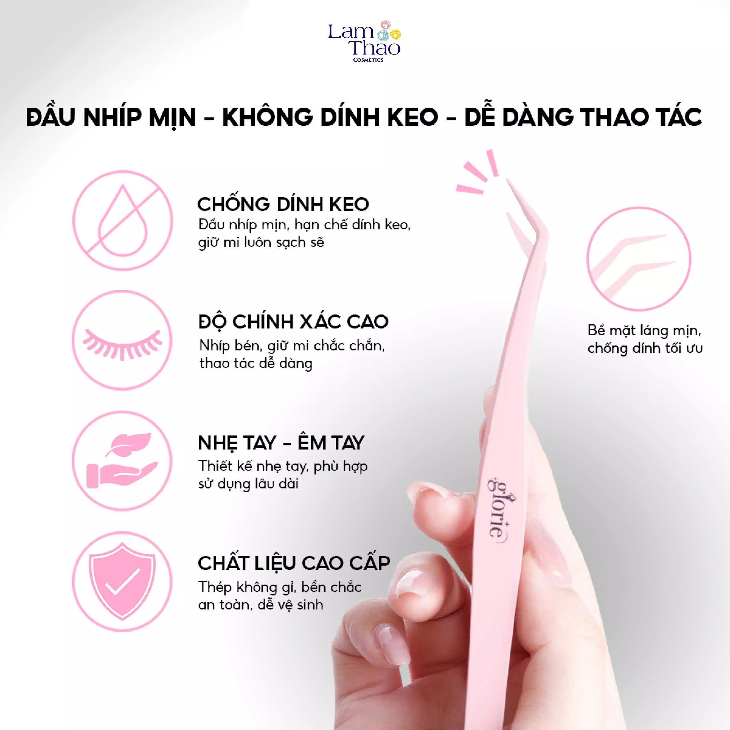 nhíp gắp mi glorie