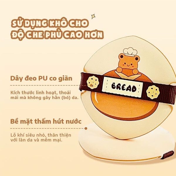 Set 2 Bông Phấn Cushion Glorie Bakery Collection Bread