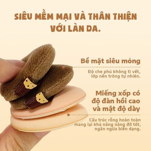 Set 4 Bông Trang Điểm Glorie Bakery Collection Mini Finger