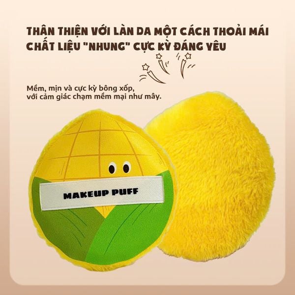 Bông Phấn Glorie Veggie Collection Long Velour Powder ( Kèm Hộp Đựng )