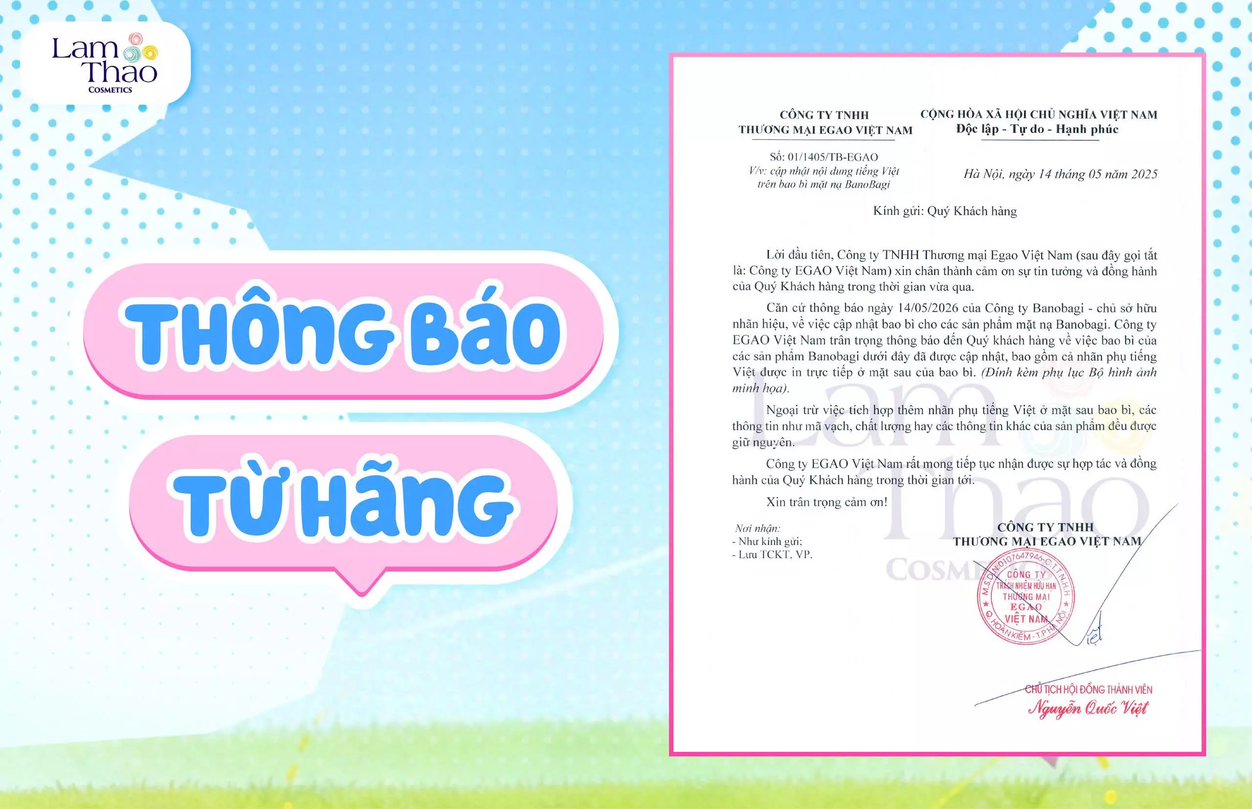 thay đổi bao bì banobagi