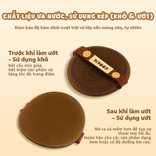 Set 2 Bông Phấn Cushion Glorie Bakery Collection Chocolate Cookie Cushion