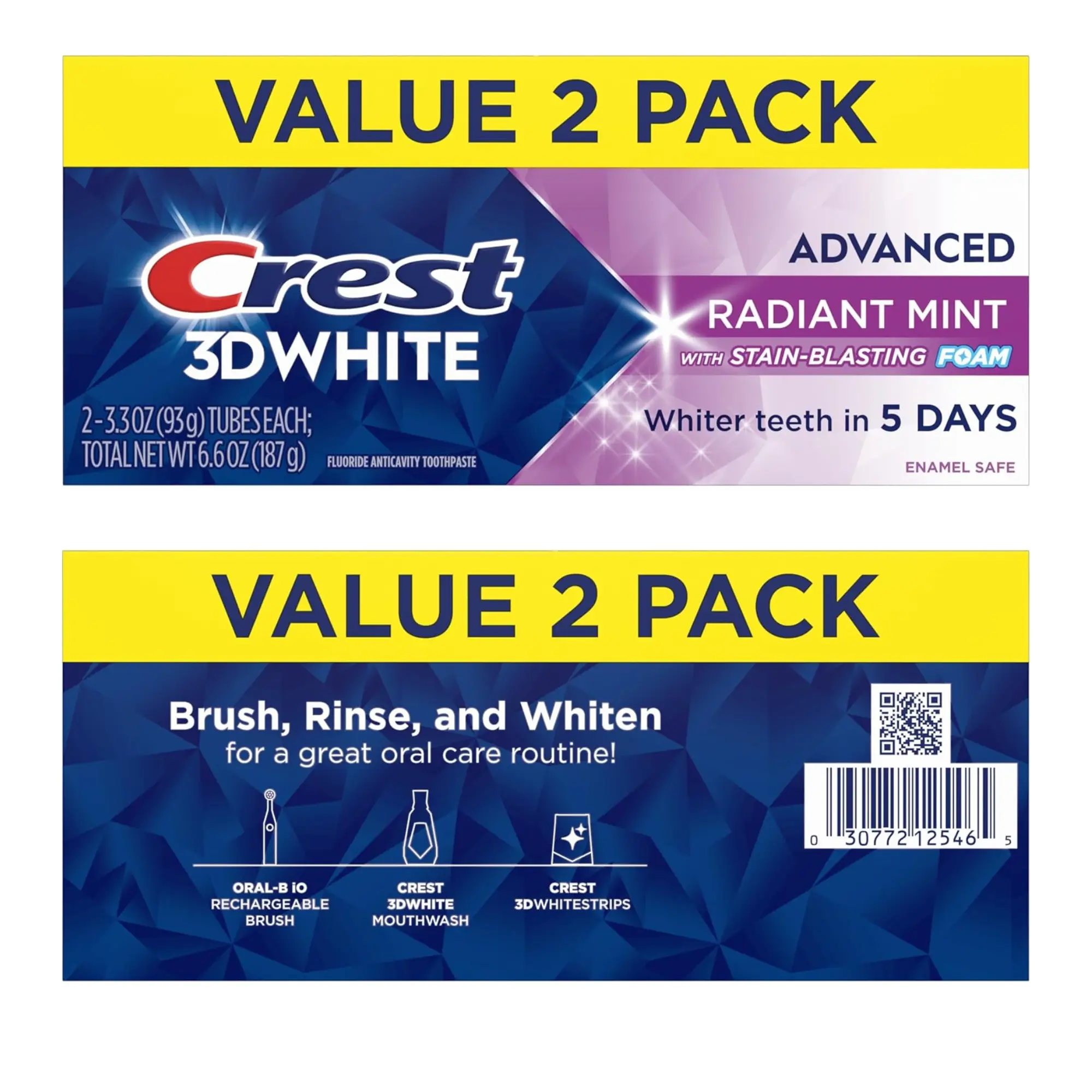3D White Advanced Radiant Mint Fluoride Anticavity Toothpaste