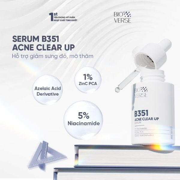 Tinh Chất Hỗ Trợ Mờ Thâm Mụn Bioverse B351 Acne Clear Up Serum
