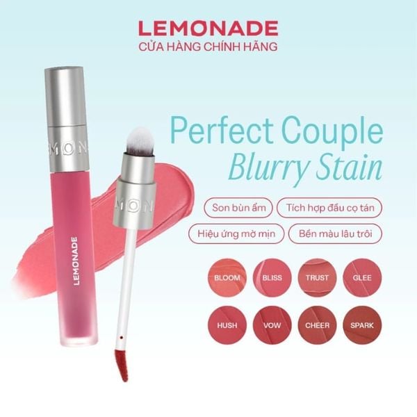 Son Bùn Ấm Mờ Mịn Lâu Trôi Lemonade Perfect Couple Blurry Stain Lip Cream