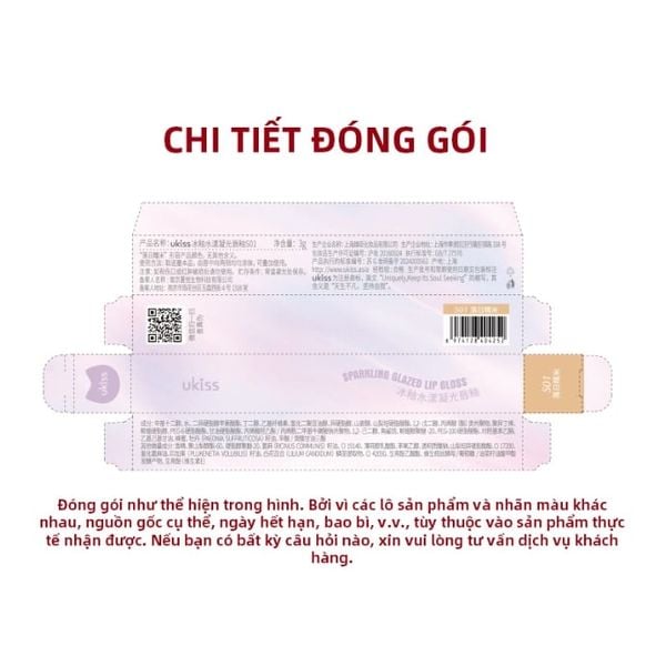 Son Bóng Tráng Gương Ukiss Sparkling Glazed Lip Gloss