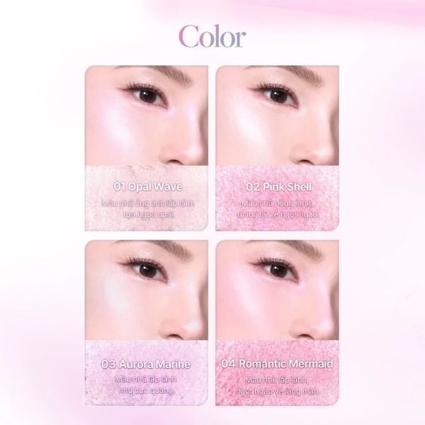 Phấn Bắt Sáng Dasique Shine Glowy Highlighter Palette Twinkle Mermaid Collection