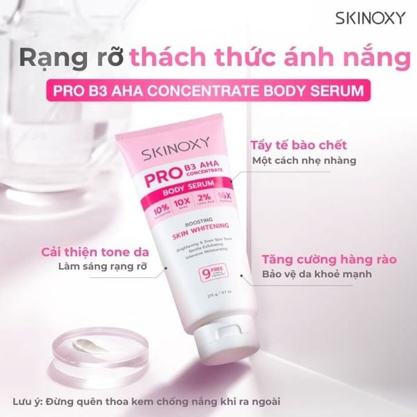Tinh Chất Dưỡng Thể Skinoxy Pro B3 AHA Concentrate Body Serum