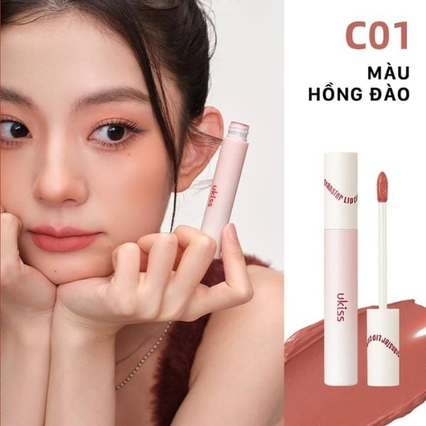 Son Kem Bùn Lâu Trôi Ukiss Creamy Matte Anti-Transfer Lip CLay