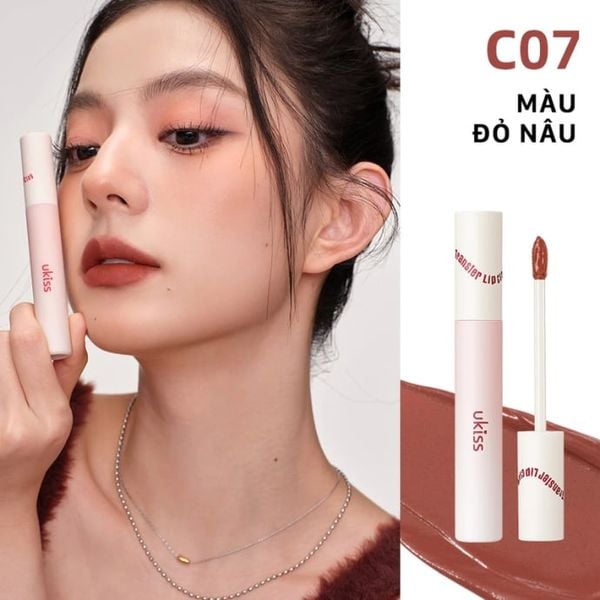 Son Kem Bùn Lâu Trôi Ukiss Creamy Matte Anti-Transfer Lip CLay
