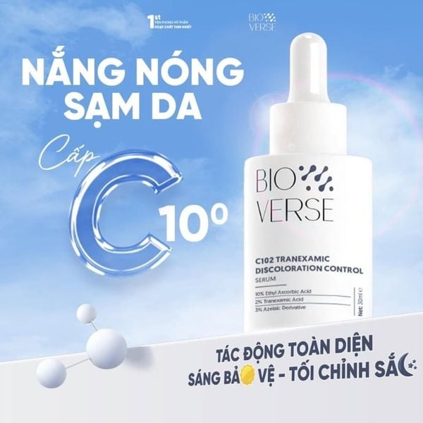 Tinh Chất Mờ Thâm Đỏ & Chống Oxy Hoá Bioverse C102 Tranexamic Discoloration Control Serum