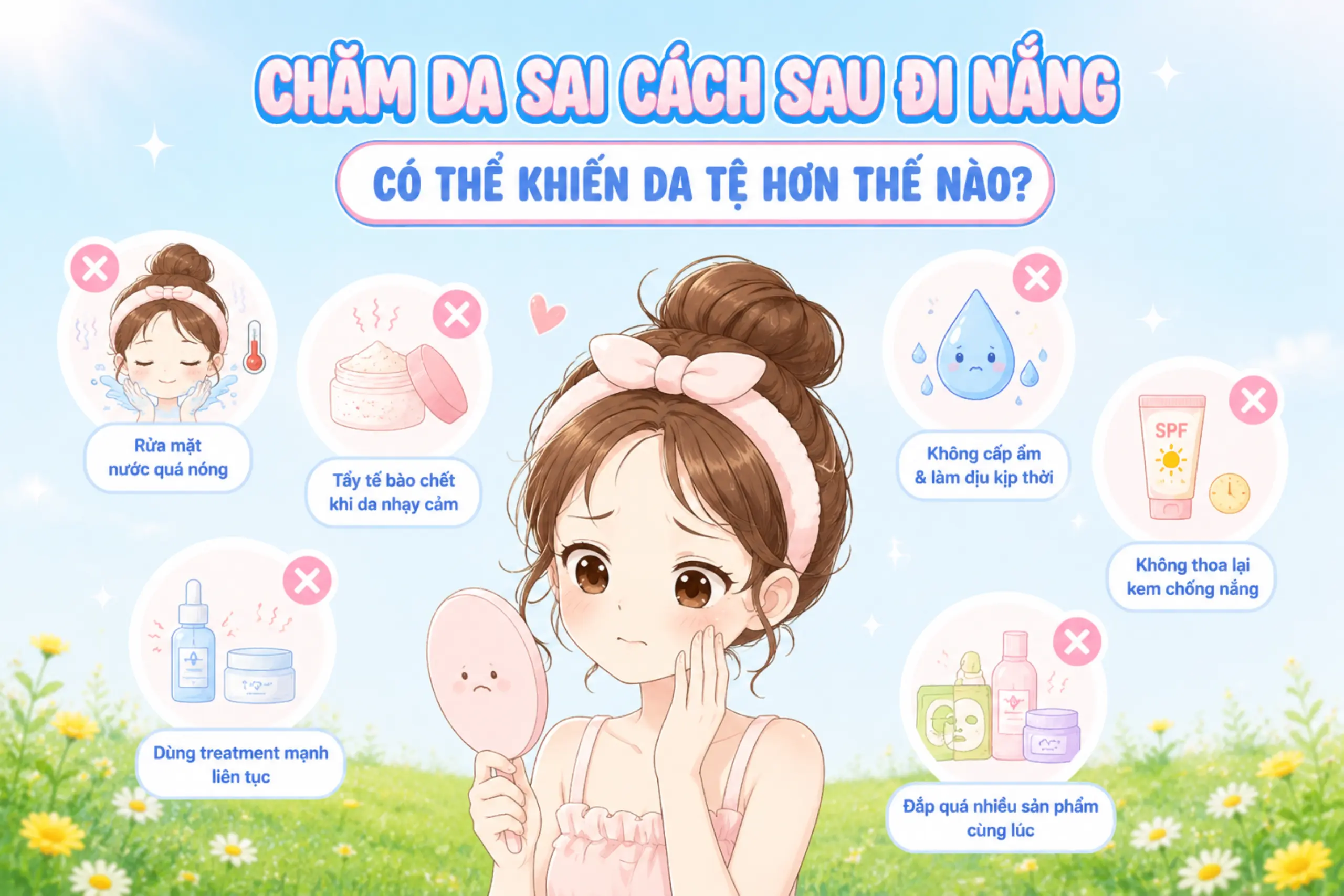 da xỉn màu sau khi đi nắng