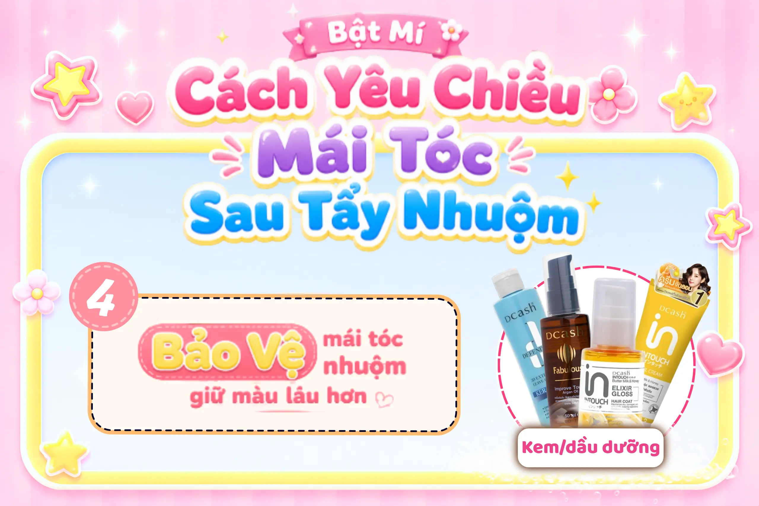 chăm sóc tóc sau khi nhuộm