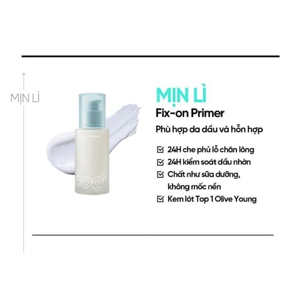 Kem Lót Trang Điểm Code Glokolor Fix On Primer Special Edition