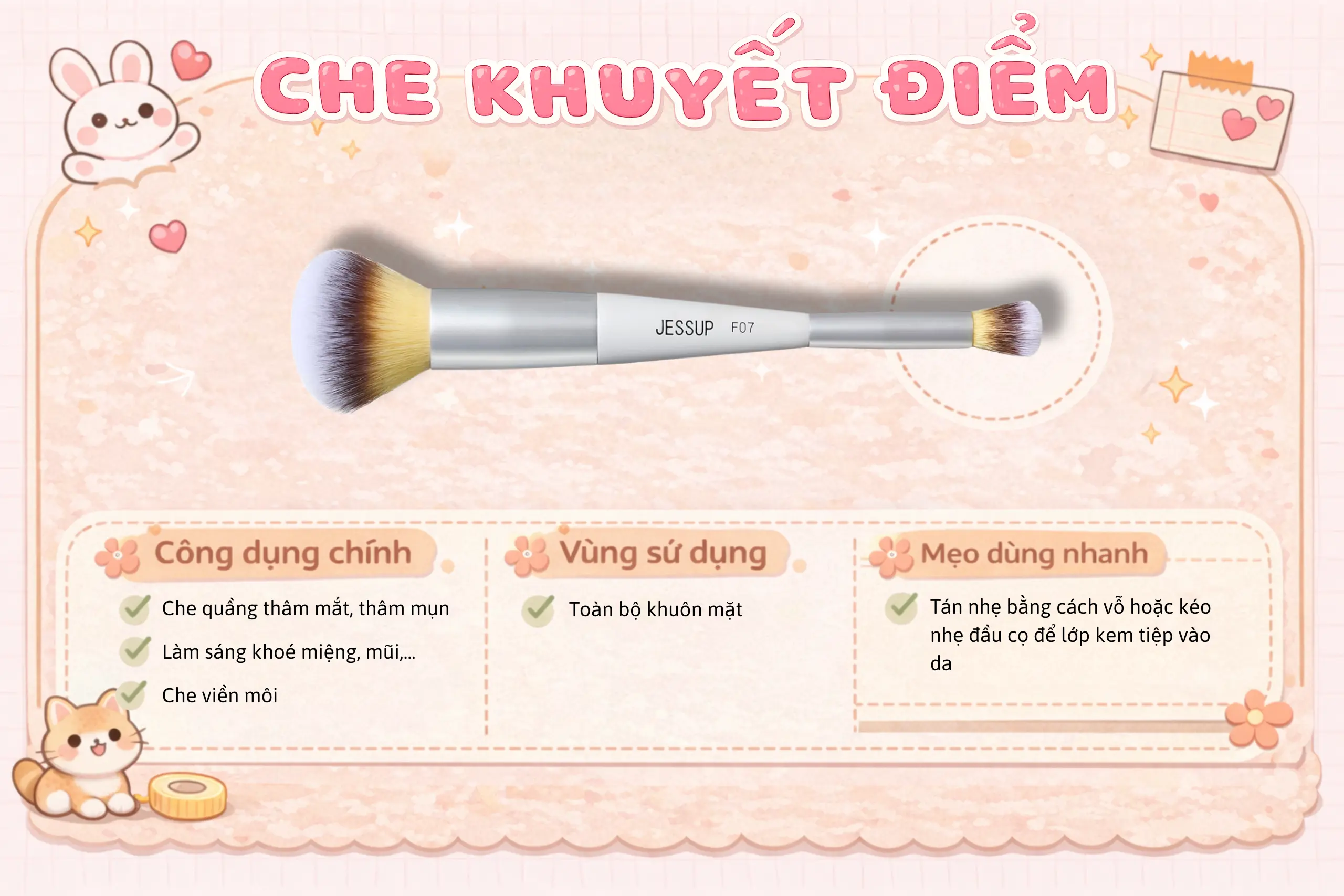 phân biệt cọ trang điểm