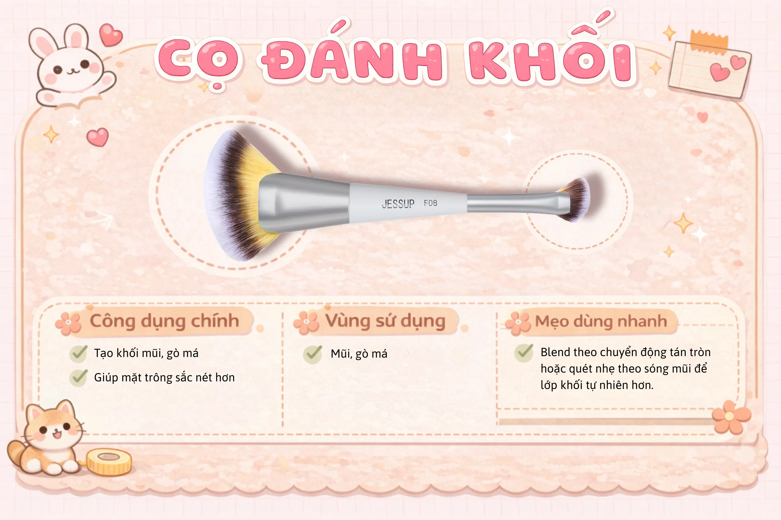 phân biệt cọ trang điểm