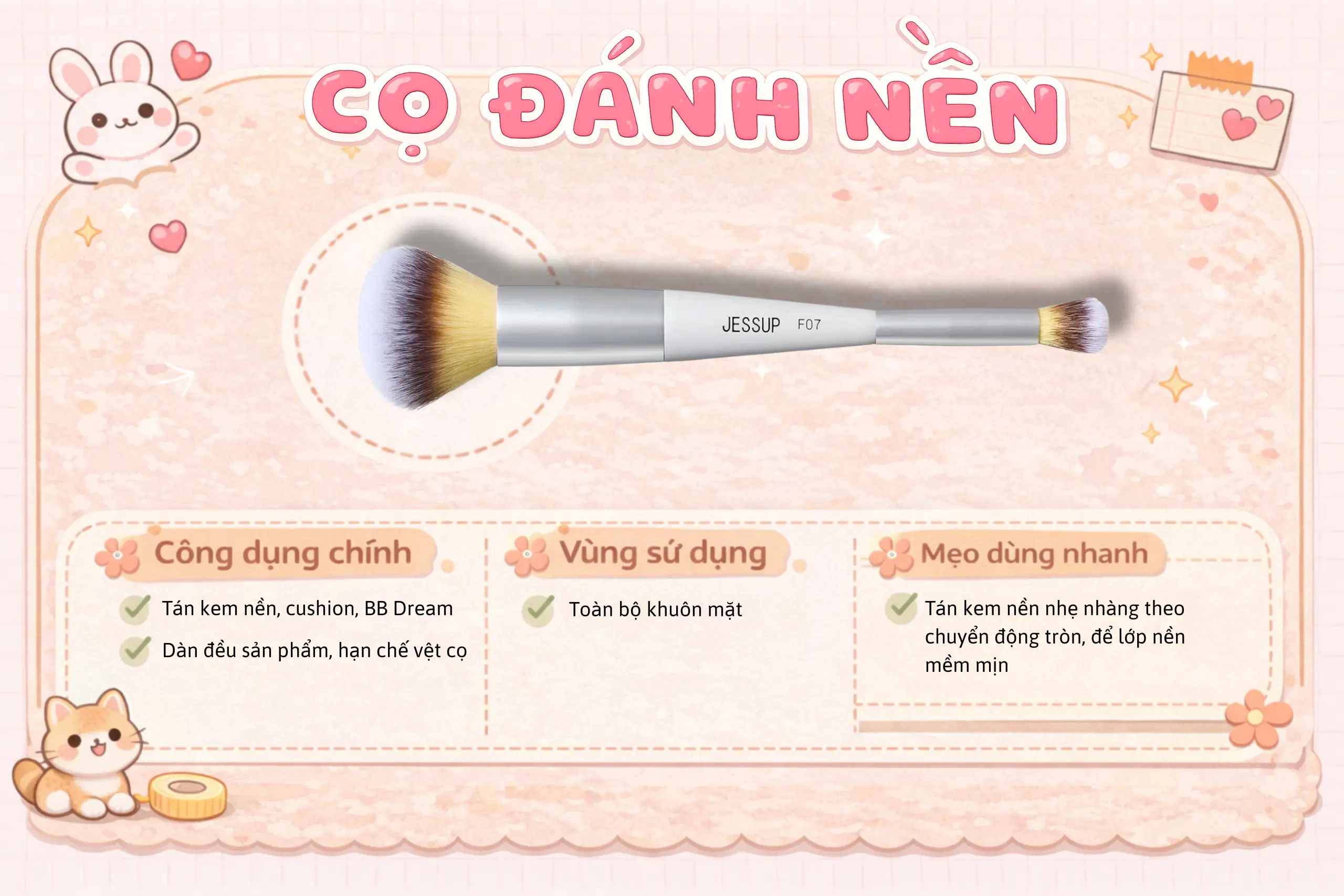 phân biệt cọ trang điểm