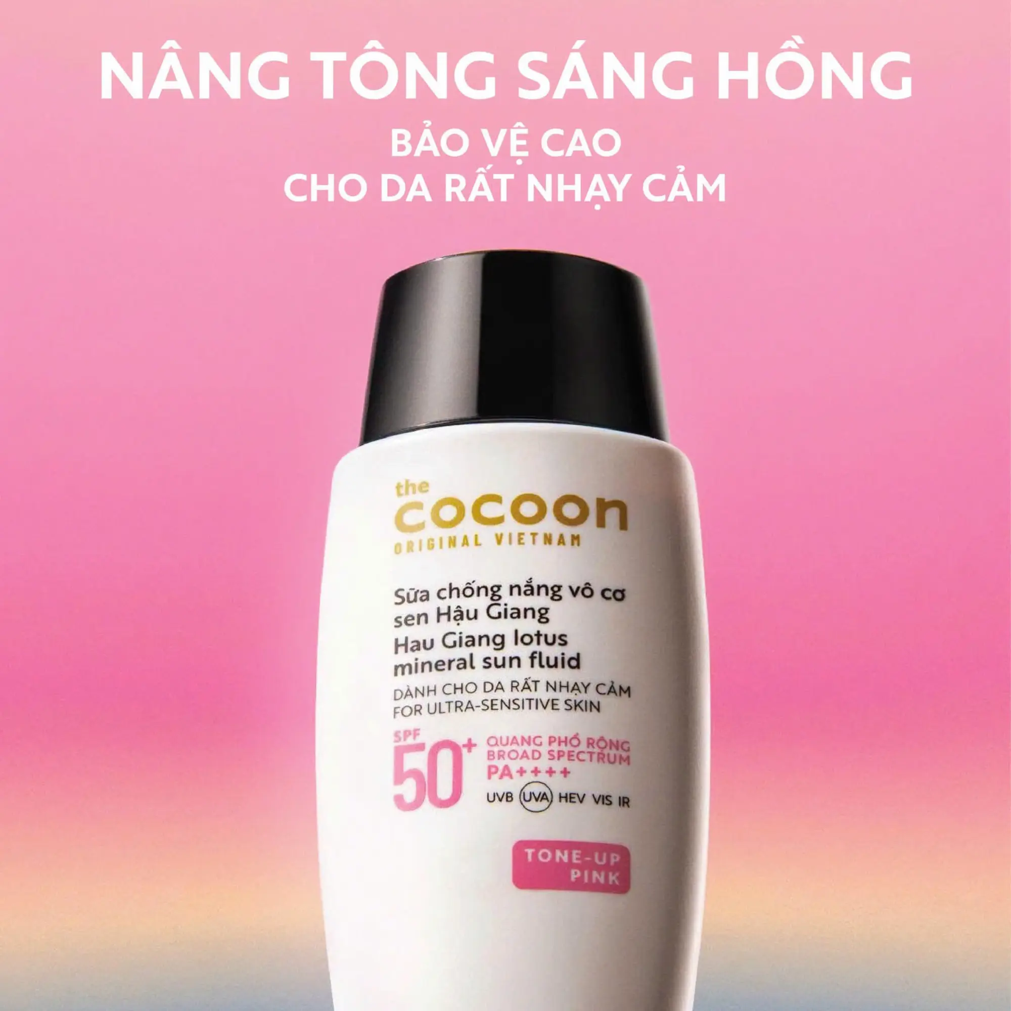 chống nắng cocoon nâng tone hồng