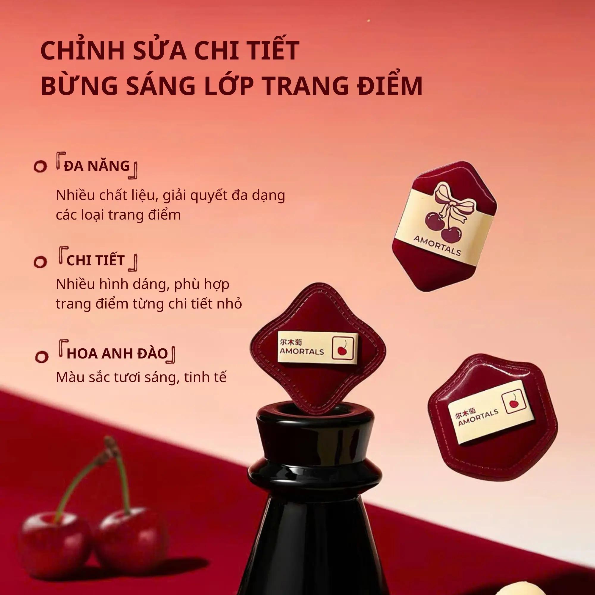 bộ bông mút mini cherry amortals