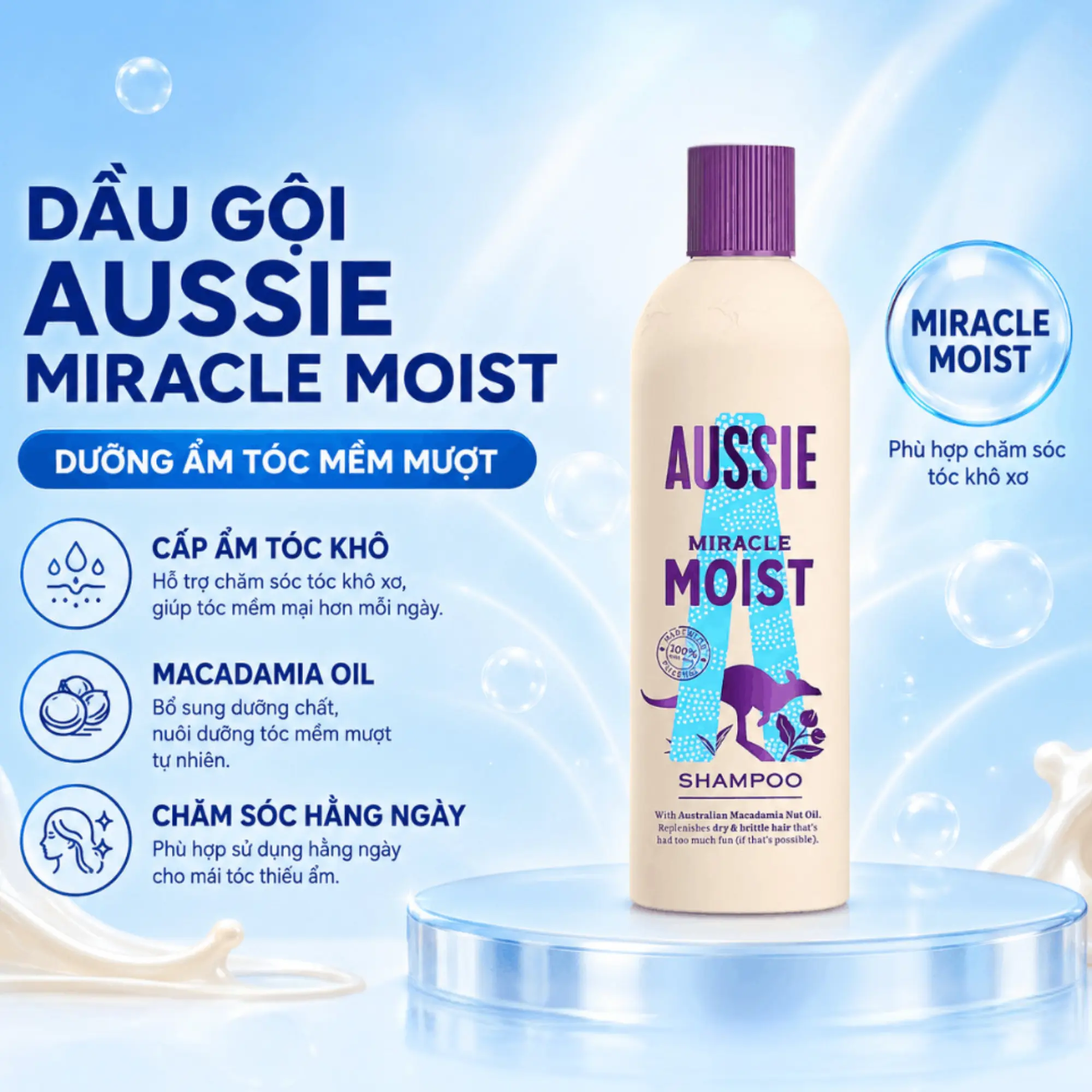 aussie dầu gội dưỡng ẩm