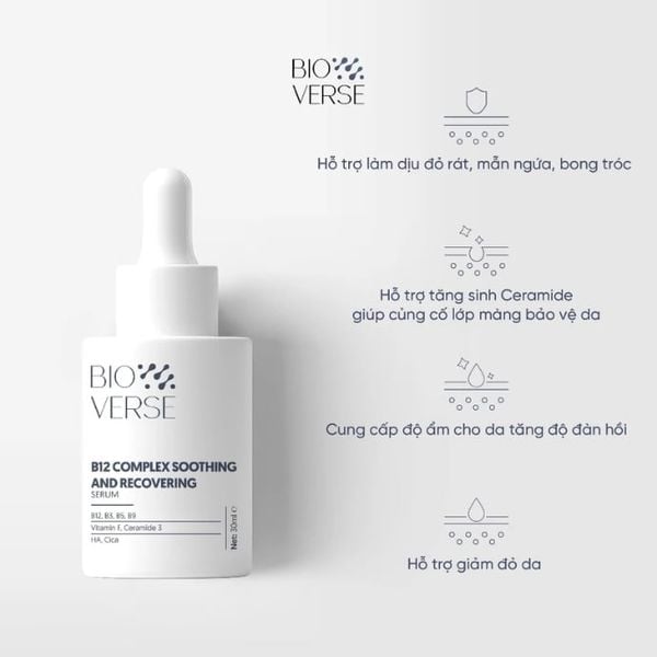 Tinh Chất Làm Dịu Kích Ứng Và Phục Hồi Giảm Đỏ Bioverse B12 Complex Soothing And Recovering Serum