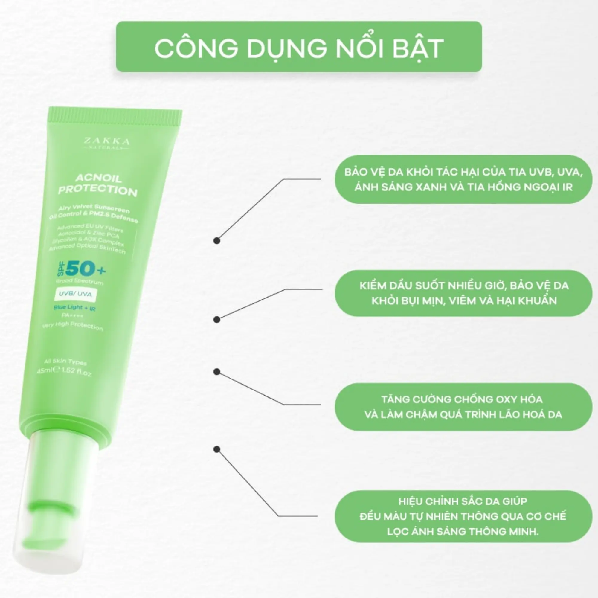 kem chống nắng Zakka xanh