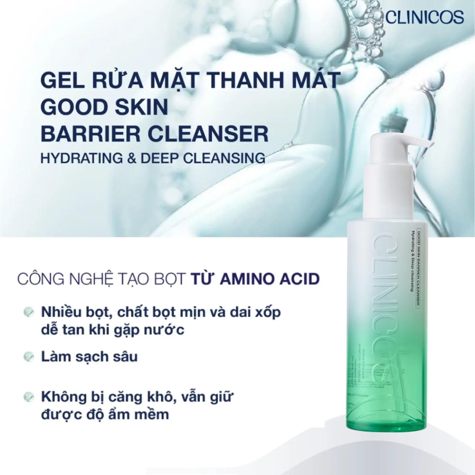 gel rửa mặt clinicos