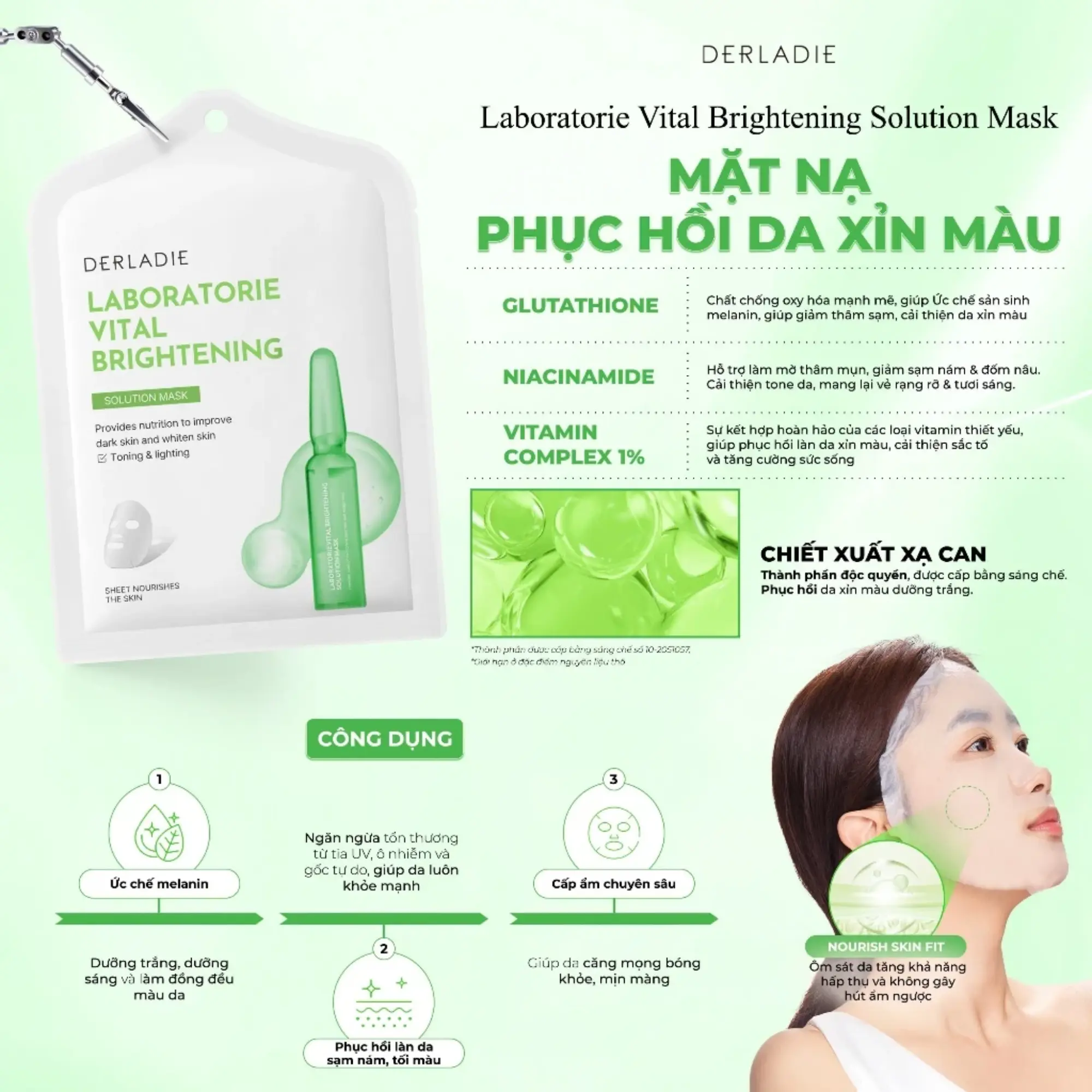 mặt nạ nuôi dưỡng da xỉn màu Derladie