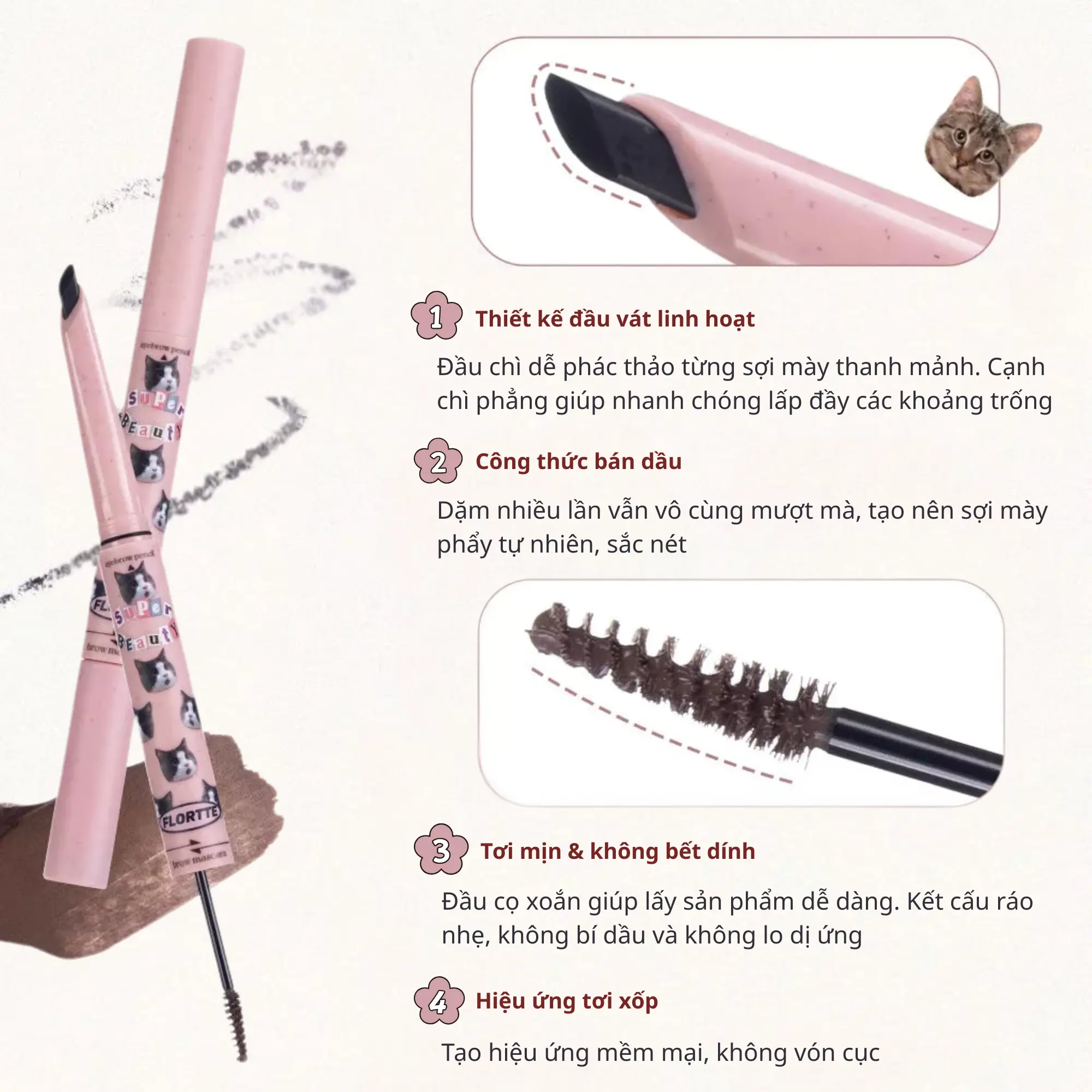kẻ mày Flortte