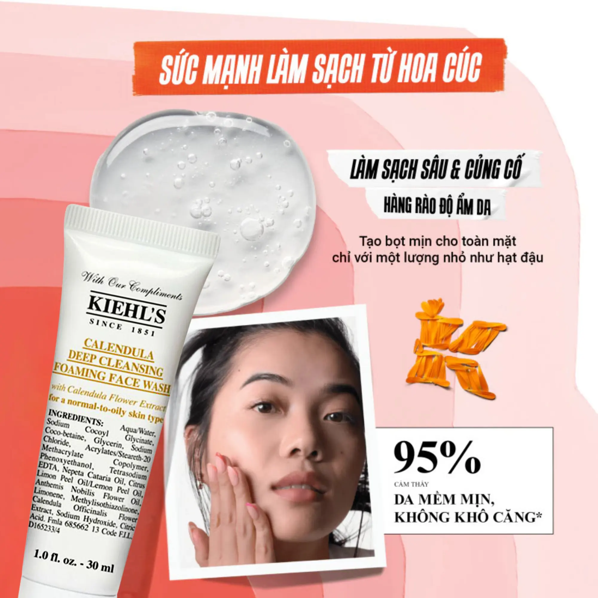 KIEHLS sữa rửa mặt hoa cúc