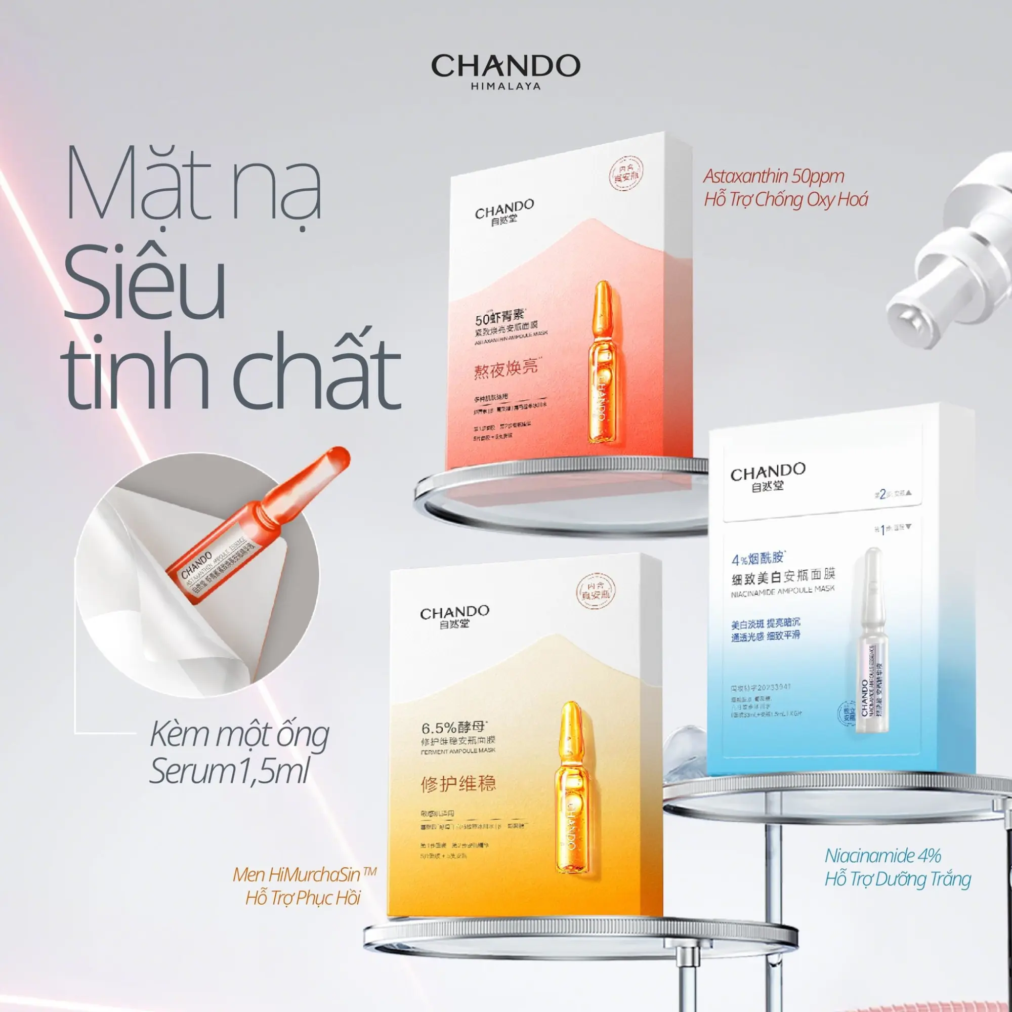 mặt nạ kèm serum Chando