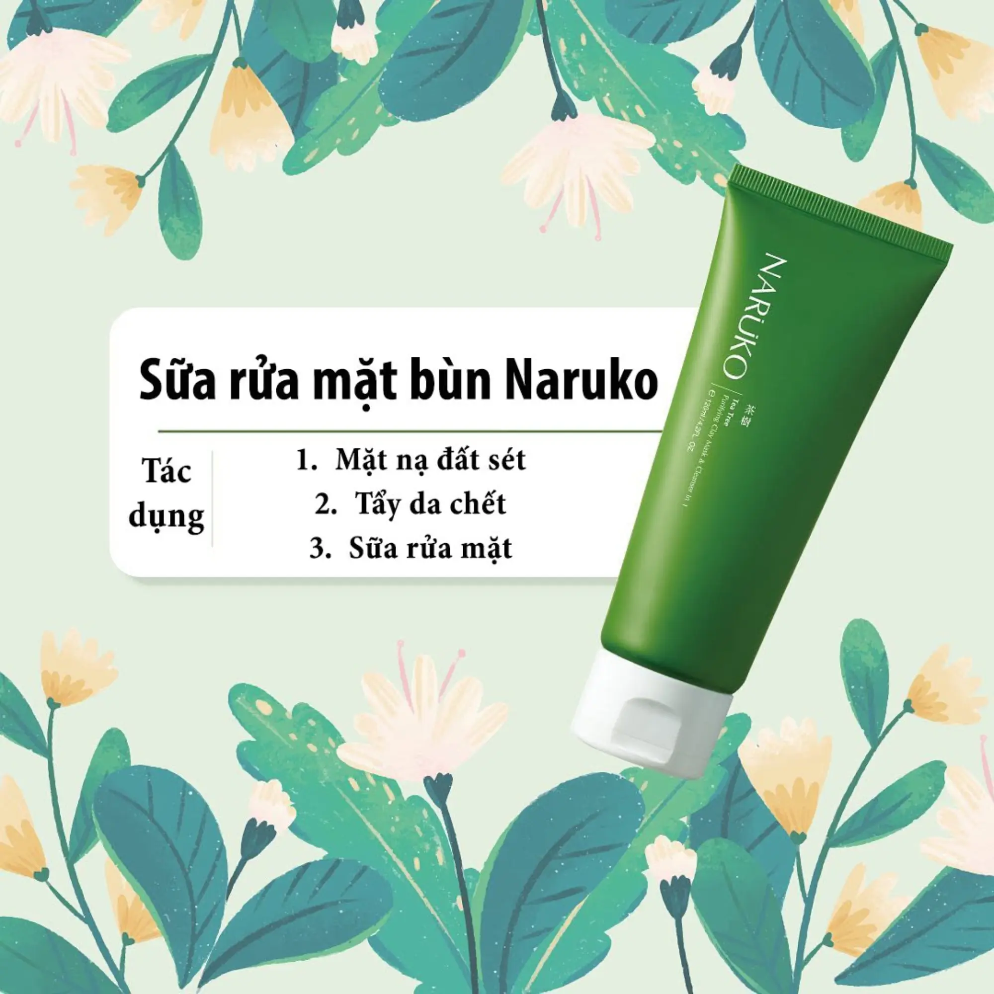 sữa rửa mặt tràm trà naruko